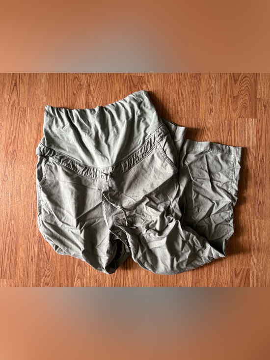 GAP Pants - GAP Maternity Pants w/Drawstring Olive Gray Knit Cotton Blend Size Medium